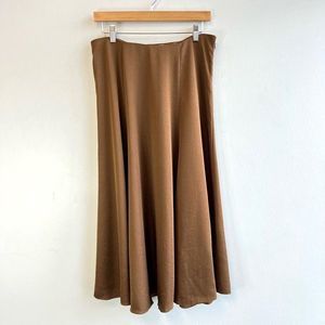 Vince Women’s Size 8 Golden Brown Elastic Waist Satin Silky Midi Maxi Skirt